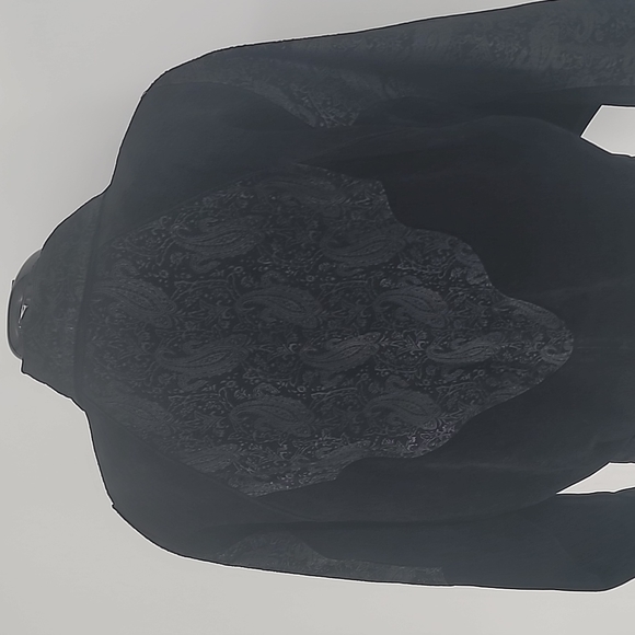 Wilson's Leather Jacket Black Suede With Paisley Print #4 - Picture 9 of 11